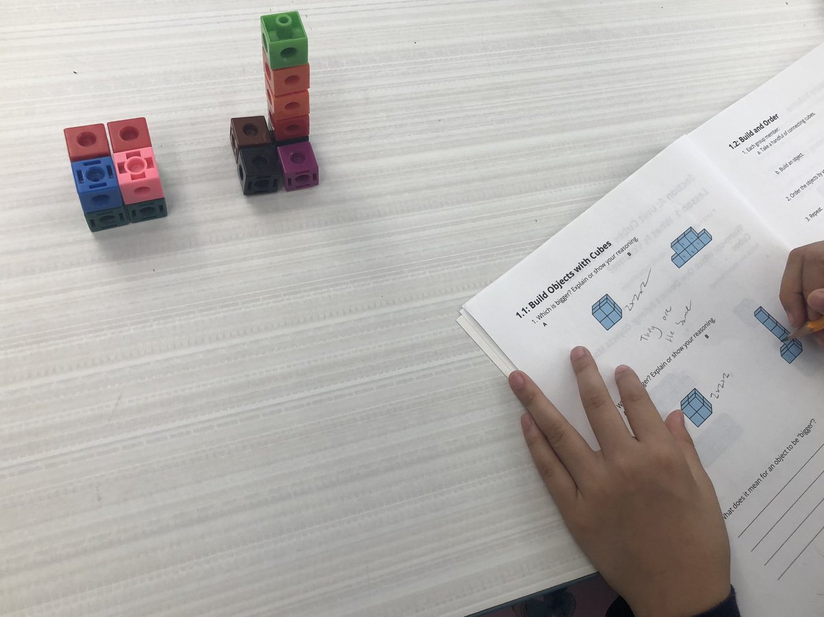 dahazel77's tweet image. Day 1 of @IllustrateMath at SWES saw classrooms using lots of math tools. Gr4: Tiles and Graph Paper; Gr2: Counters and 10-frames; Gr5: Connecting Cubes