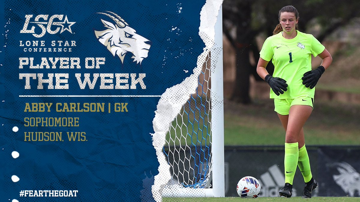 ⚽️ | <a href="/SEUWSoccer/">St. Edward's Women's Soccer</a>'s Abby Carlson wins LSC Goalkeeper of the Week after posting shutouts against St. Mary's and ENMU. #FearTheGoat #BeTheGOAT gohilltoppers.com/news/2022/9/19…