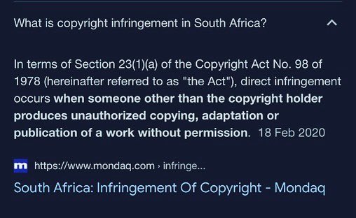 VenRapMusiQ's tweet photo. What is copyright infringement? How sampling works. Read up 

#SETE #MRCASHTIME #MIZOPHYLL #TSHETSHI #copyright https://t.co/JlD0vzQTMq