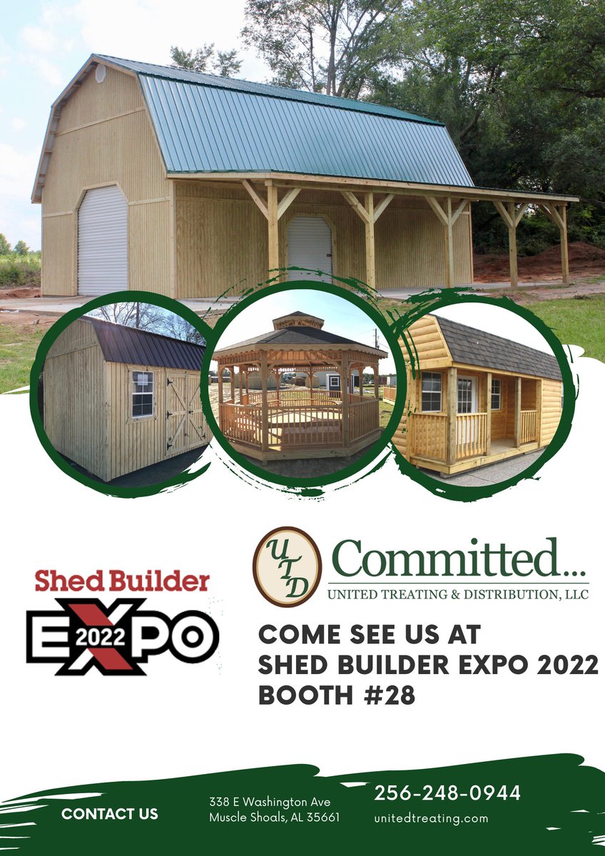 unitedtreating's tweet image. Come see United Treating &amp;amp; Distribution at the shedbuilderexpo.com in Richmond,VA. UTD will be at Booth #28 and we would love to see you!! #shed #portablestructure #tradeshow