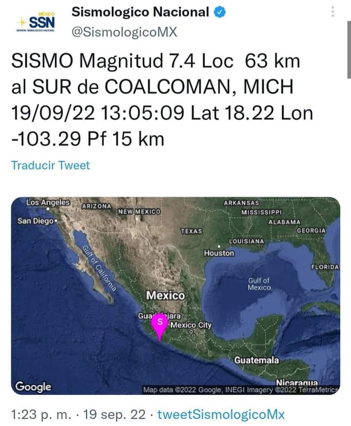 BTSARMY_MXCO's tweet photo. Información preliminar del sismo de hace rato. 
#MexArmy, espero se encuentren bien.
No se confíen, puede haber réplicas. Por favor, estén pendientes. https://t.co/eumGbJpBm1