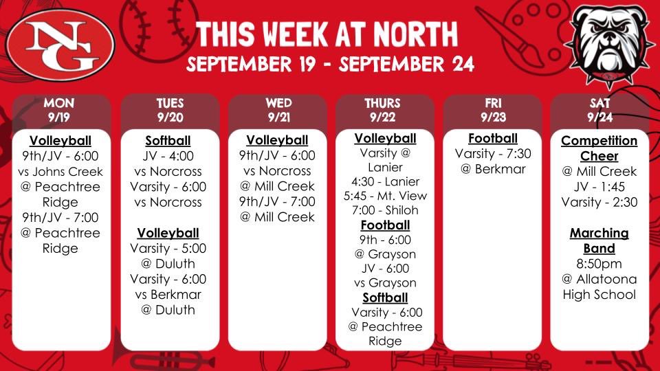NGHS_Bulldogs's tweet photo. Come support your Dawgs this week!
🏐🥎🏈📣🎶 #PROUDtobeNG https://t.co/B0dnh40IfE