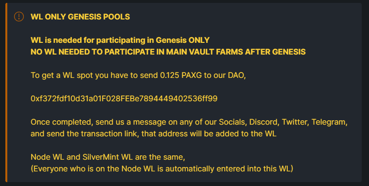 Genesis pools are live for the next few days! They're WL only so if you wanna get in on these APR's then it might be time to enter GoldMint!!

Only 3 days and then you'll have to buy on the open market! LFG 🔥

#Silver #gold #DeFi #Crypto #ETH