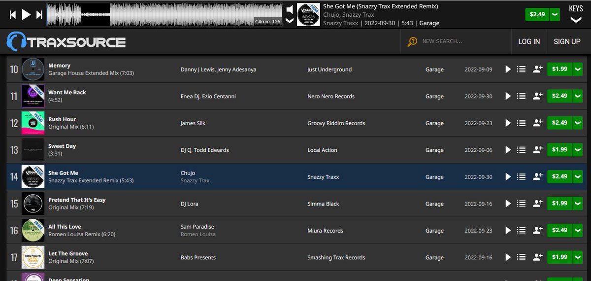 14 in the #Traxsource #Garage chart!!! :)

traxsource.com/track/10349153…

Many Thanks for supporting!! x