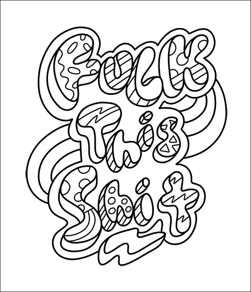 SWCBbyJohnT's tweet photo. With this free coloring page, I focused on creating a less detailed coloring page with simpler patterns and designs.

Also shown is the midnight version that will be available in an upcoming book.

Download, print, and color this "classic phrase" here: 
https://t.co/GxAo2Kzhtl https://t.co/vjiZtXqqqz