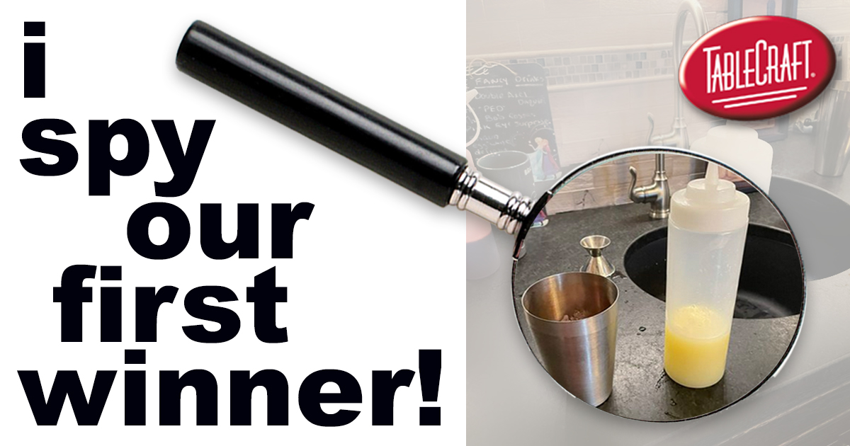 tablecraft_fs's tweet photo. Our first #iSpyTableCraft contest winning post was submitted on Twitter of our cocktail shaker (10470), squeeze bottle (3263C) and classic jigger (1202). Looking good! ๐
To play, post a pic of our TableCraft products and tag with #iSpyTableCraft https://t.co/pELtKABqJ2