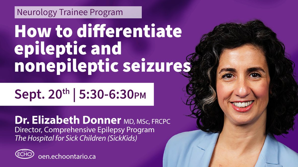 One sleep away! New cycle of Neurology Trainee launches tomorrow. Dr. Elizabeth Donner (@elizjdonner) leads the session with clinical pearls, followed by a Patient Case discussion. Sept. 20 | 5:30-6:30pm REGISTER➡️echo.zoom.us/meeting/regist… #neurotwitter #FutureNeurologists #MedEd