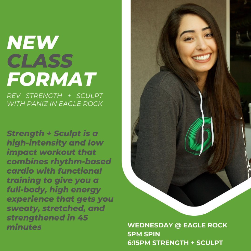 Start your week off with a ride! Take your training to the next level with Strength + Sculpt at <a href="/revcyclela/">RevCycle</a> Eagle Rock this Monday at 6:15pm and on Wednesday at 6:15pm with Paniz! #SupportLocalSmallBusiness