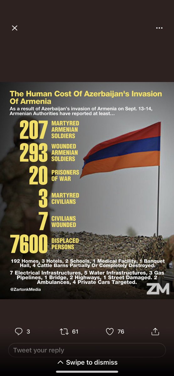 RobertTorosian's tweet photo. AZERBAIJAN 

FUNDED BY THE U.S.

ARMED BY ISRAEL AND TURKEY 

SUPPORTED BY THE EU

THE RESULT… https://t.co/YD0PvgWq8i