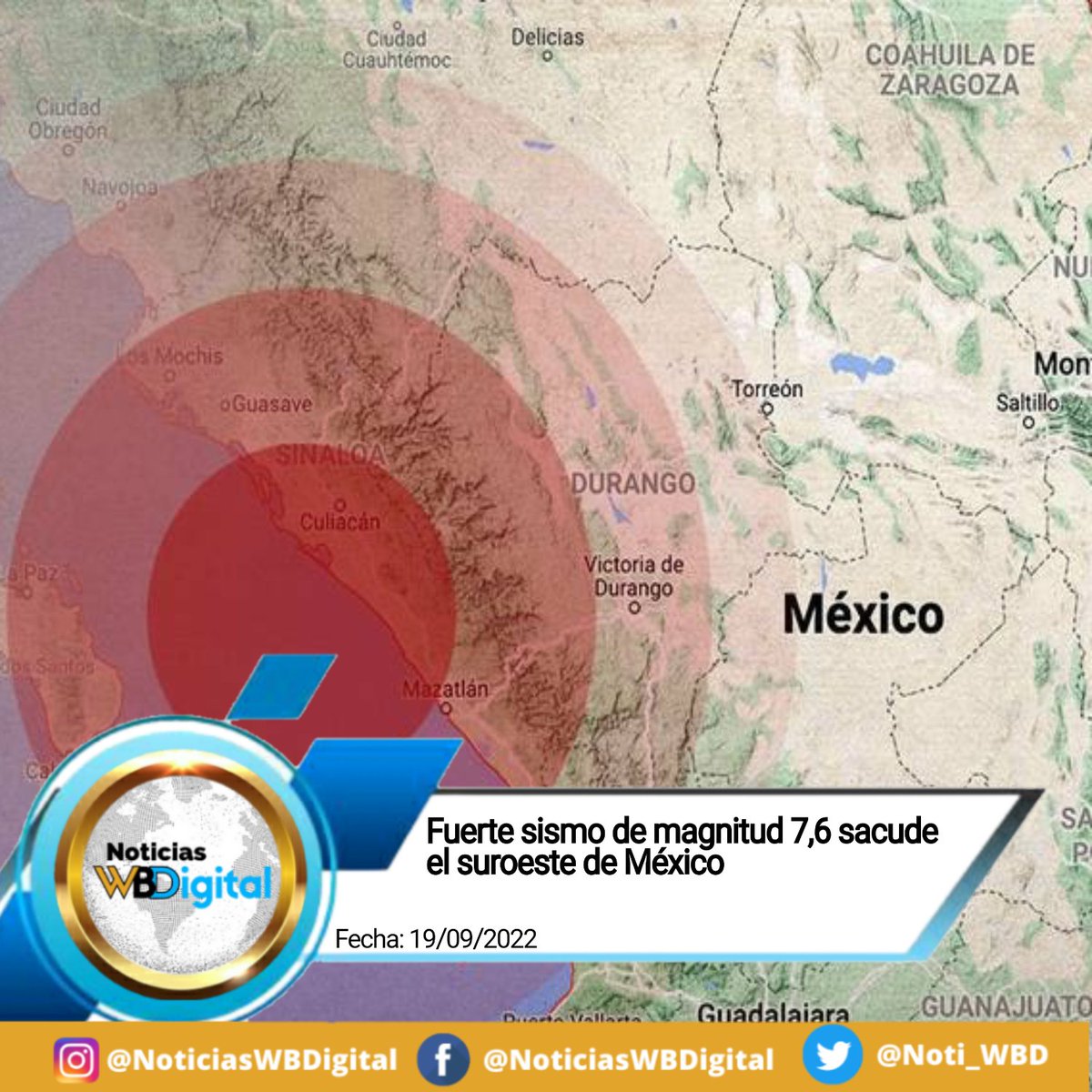 Noti_WBD's tweet photo. 🇲🇽🚨 ÚLTIMA HORA | Fuerte sismo de magnitud 7,6 sacude el suroeste de México
#NWBD #19Sept
https://t.co/KGG6gti9NO
#ALERTA #Sismo #sismos #México #CambioClimatico #CalentamientoGlobal https://t.co/MRa2SVXj74