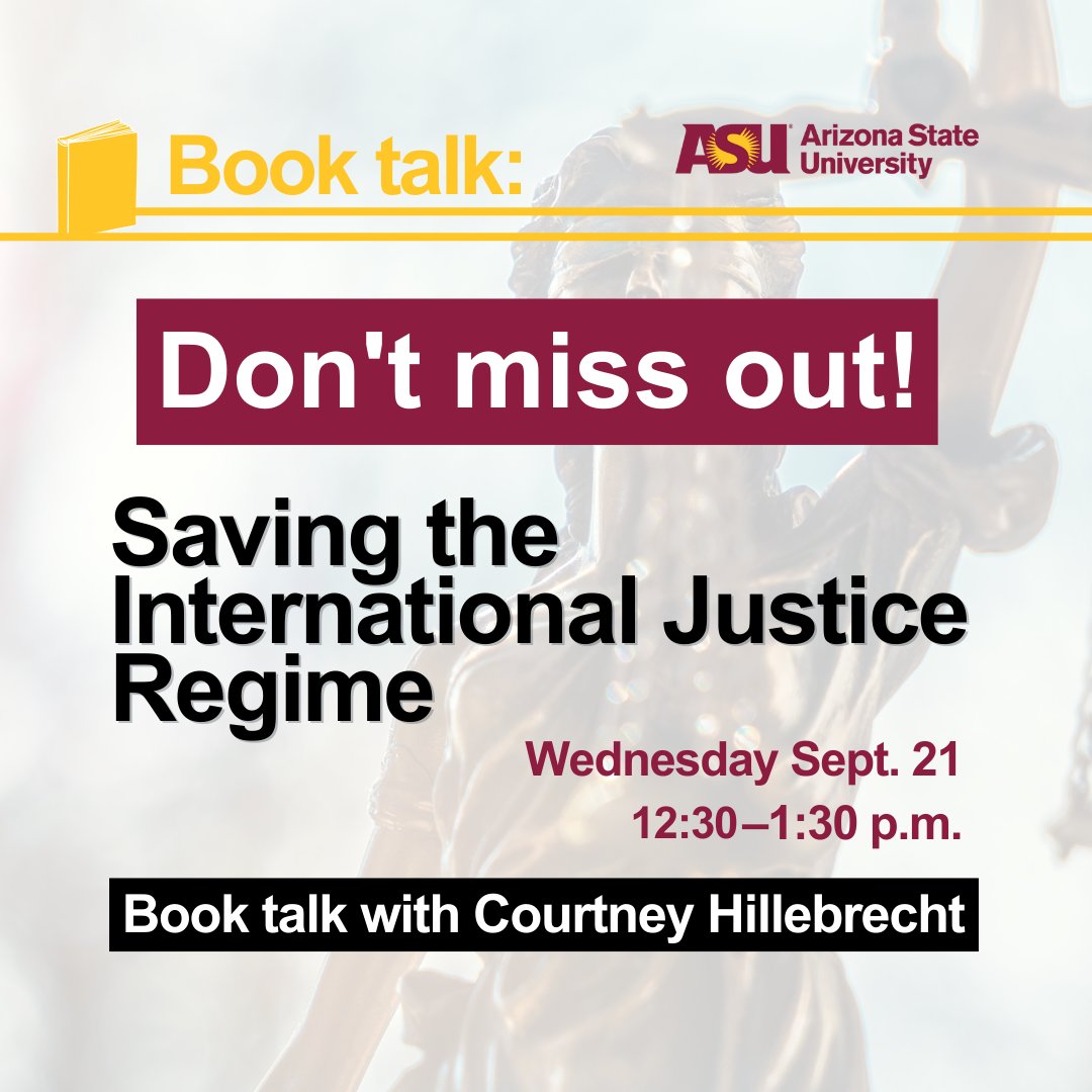 Global Human Rights Hub (@asu_ghrh) on Twitter photo It's not too late to join us for a talk by <a href="/c_hillebrecht/">Courtney Hillebrecht</a> on her new <a href="/CUP_Law/">Cambridge University Press - Law</a> book! Happening in one hour! ⏲️
Register here for the Zoom link 👉na.eventscloud.com/ehome/index.ph… It's not too late to join us for a talk by <a href="/c_hillebrecht/">Courtney Hillebrecht</a> on her new <a href="/CUP_Law/">Cambridge University Press - Law</a> book! Happening in one hour! ⏲️
Register here for the Zoom link 👉na.eventscloud.com/ehome/index.ph…