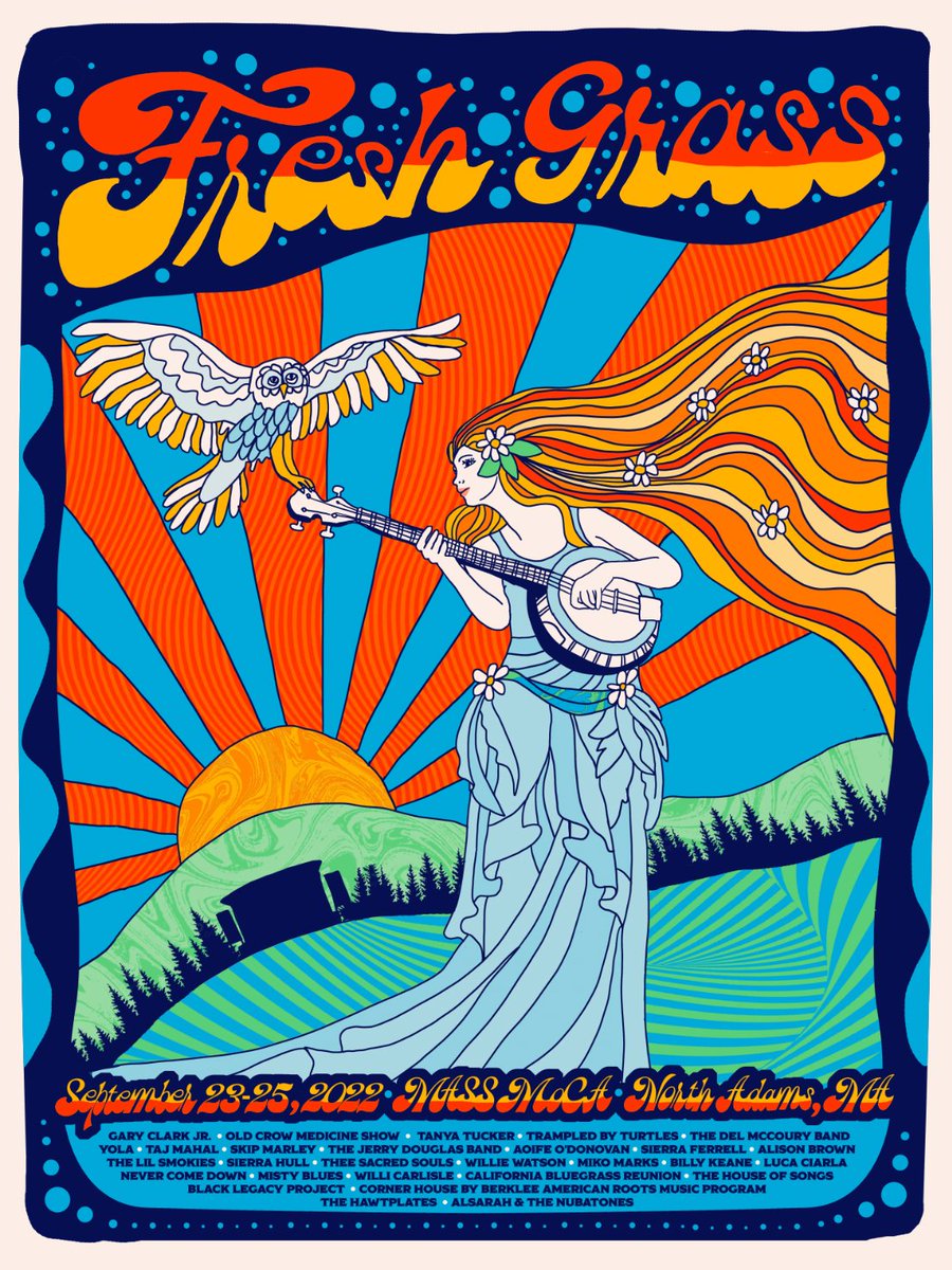 FreshGrass Foundation (@freshgrassfdn) on Twitter photo 🤩 THIS FRIDAY! FreshGrass | North Adams 2022 begins.
Here's a peek at this year's poster designed by New England's own <a href="/NateDuval/">Nate Duval</a>! You can buy this limited edition poster + all our great merch near the @NoDepression Stage!
🎟️ Tickets + info: freshgrass.com/north-adams 🤩 THIS FRIDAY! FreshGrass | North Adams 2022 begins.
Here's a peek at this year's poster designed by New England's own <a href="/NateDuval/">Nate Duval</a>! You can buy this limited edition poster + all our great merch near the @NoDepression Stage!
🎟️ Tickets + info: freshgrass.com/north-adams