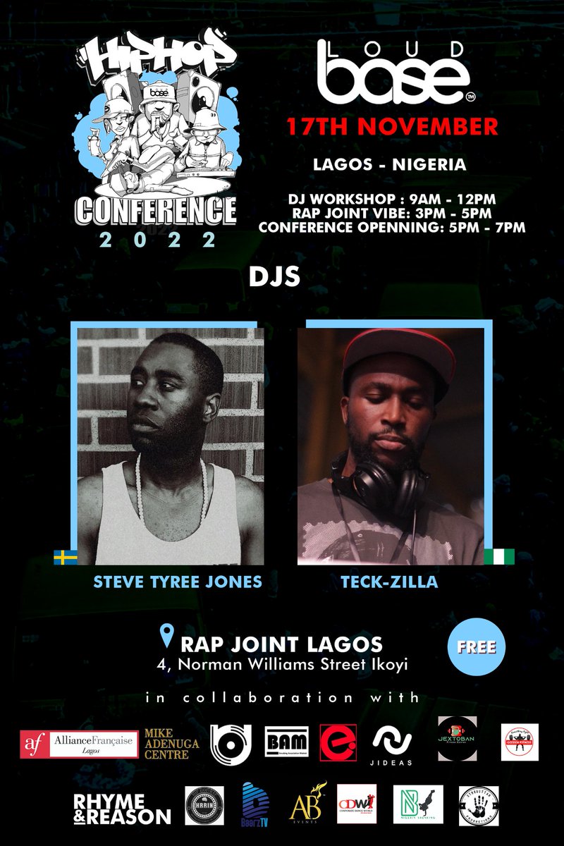 UwakweVictor3's tweet photo. Loudbase - Hip-hop Conference 2022
17th Dj Workshop and more with @steveTyreejones & @TeckZilla108
Venue: @RapJointLagos
For participation Contact through this form
https://t.co/9z0XoSlRLt
#danceboost #Hilaryjackson #Loudbaseafent #jextobanfitnesscenter #bamkulture https://t.co/PZL3y7v8P3