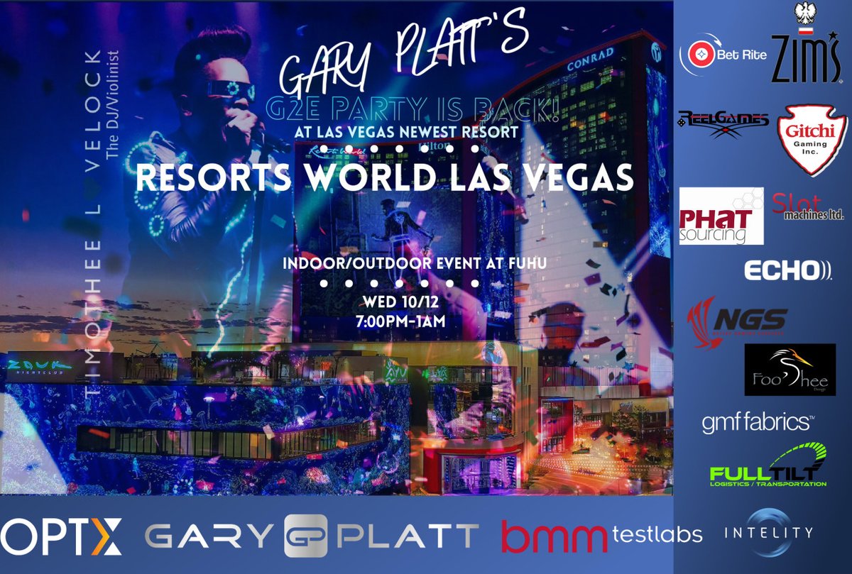 gpmanufacturing's tweet photo. Gary Platt's leading industry party is back at Resorts World Las Vegas October 12th. RSVP today, this event will sell out! Contact your sales rep for registration info, see you there! https://t.co/cWpTfzf05u