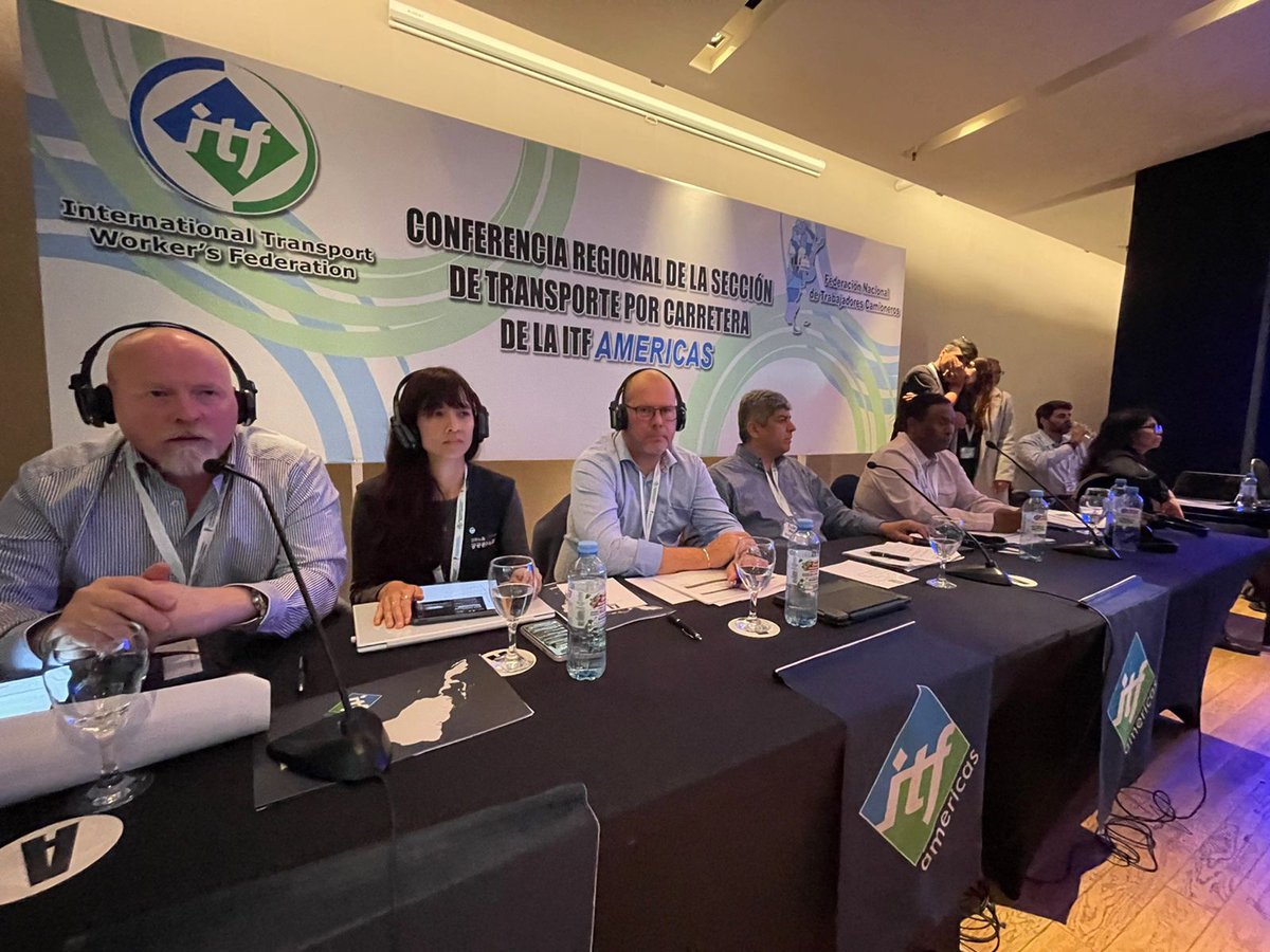 ITF_Americas's tweet photo. #CongresoCarretera Los sindicatos #SNTT @SNTTdeColombia y #SIELAS #Panamá @sielas_panama participan en #Argentina de la 1° jornada de la Conferencia Regional de la Sección de Transporte por Carretera de la ITF. https://t.co/Rk9zaVGrHV