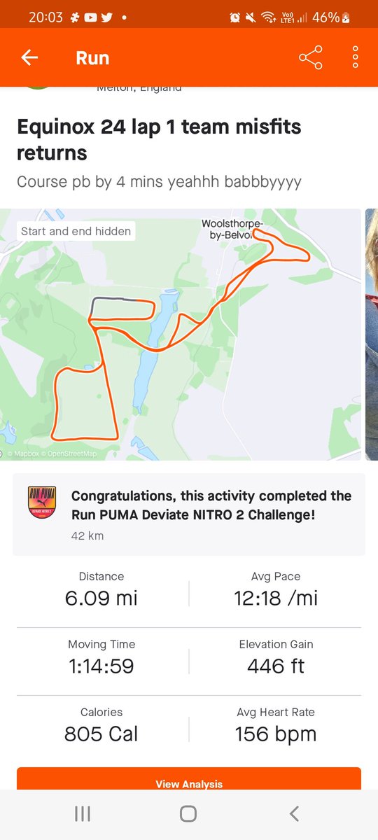 Alifitness91's tweet photo. Equinox24 2022! Lap 1 midday! Course pb! Buzzing as this is one of the toughest courses of done especially with my recent leg issues! Trusted my training and it paid off! #equinox24 #lap1 #misfitsreturn #trusttheprocess #ididit #coursepb celebrated with a cider https://t.co/1fLtWcvCfv