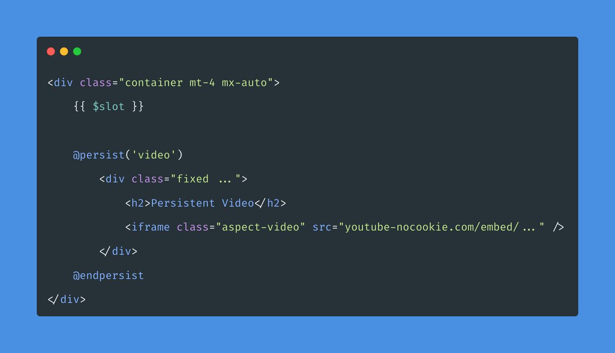 pascalbaljet's tweet photo. So this would be the alternative. What would be the benefit of a persist-directive? ๐ค
#Laravel #PHP #LaravelSplade https://t.co/Z9xcMy5RRn