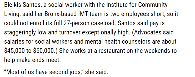TheCoalitionNY's tweet photo. Low salaries in the mental health field lead to waitlists and less access to care @ICL_inc https://t.co/MWhRPWofGF