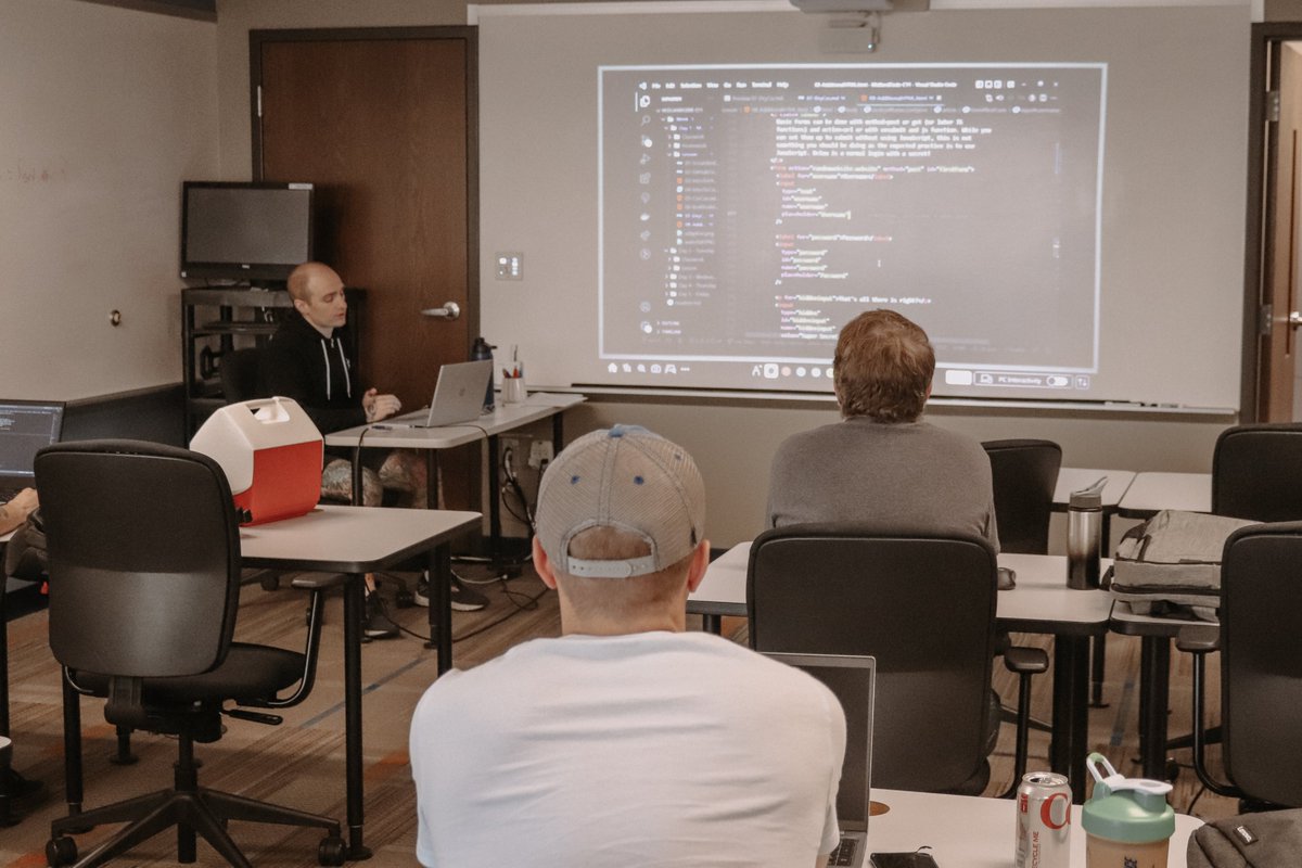 As one ends, another begins 👾 Our Fall Code Academy class is geared up for 12 weeks of learning #html #javascript #react + more!