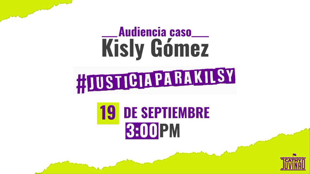 CathyJuvinao's tweet photo. Invitamos a la ciudadanía y a los medios de com. a seguir la audiencia que tendrá lugar hoy a las 3PM, en la que un juez deberá decidir sobre la medida de aseguramiento a los servidores públicos presuntamente involucrados en el asesinato de #KislyGómez 

https://t.co/a9KY8iinBv https://t.co/eU7mr0KQAE