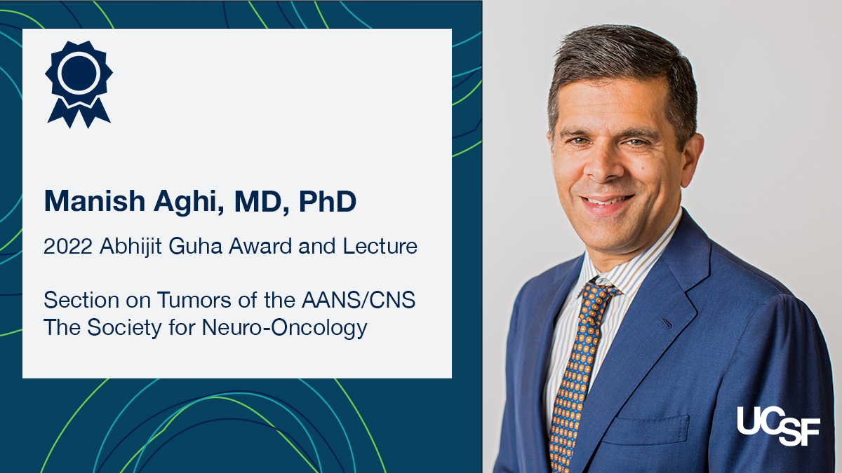 Congratulations to <a href="/ManishKAghi/">Manish Aghi, MD PhD</a> for receiving the 2022 Abhijit Guha Award and Lecture from <a href="/NSTumorSection/">NS Tumor Section</a> and <a href="/NeuroOnc/">SNO</a> 🎉 This award recognizes his significant accomplishments as a physician-scientist. Don't miss his lecture on Saturday, November 19 at 3:30pm! #SNO2022