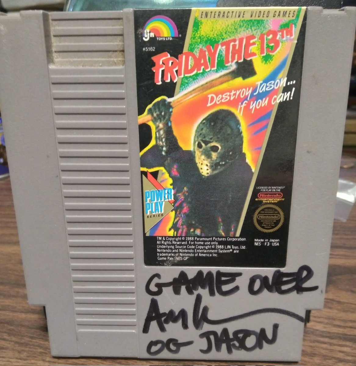HeManIsMyHero's tweet photo. I was working in my He-Man cave and I wanted to show you guys my Friday the 13th NES game that's autographed by Ari Lehman who played Jason Voorhees as a boy and my Camp Crystal Lake cabin #3 key chain. I love 'em!🤘 #FridayThe13th #AriLehman #FirstJason #CampCrystalLake https://t.co/ik7gdhYSMc