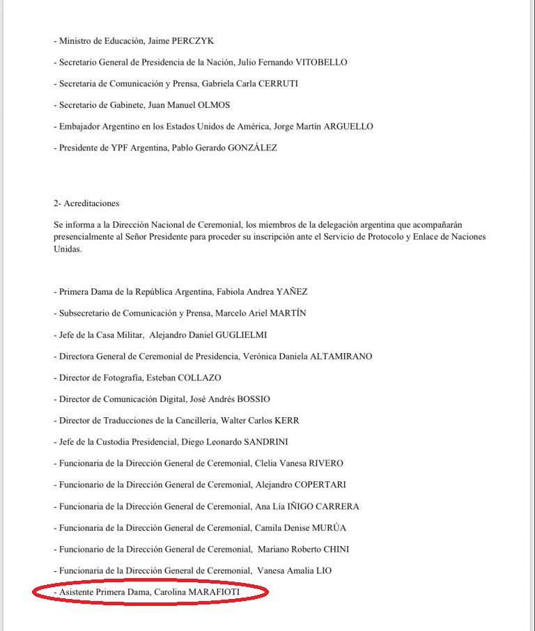 Mientras la mitad del país es pobre, la inflación está descontrolada y hay 4M de indigentes, el Presidente viajó a los EEUU con una comitiva de 48 personas que incluye hasta un asesor para Fabiola Yáñez. Se alojarán en el Park Hyatt NY (900 USD x noche). Todo tercermundista. Fin.