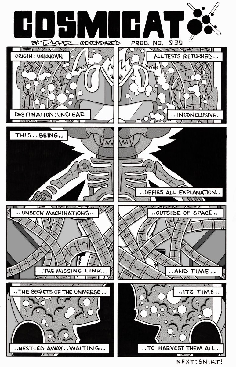_DOOMdazed's tweet photo. Cosmicat Prog. No. 039
Prog. No. 042 drops this Sunday!
Catch up with the full series in my story highlights!
Follow Next Panel Press on Facebook and Instagram for more free comics from over a dozen artists!
#cosmicat #webcomic #comicstrip #nextpanelpress https://t.co/ypdJNZk1LN