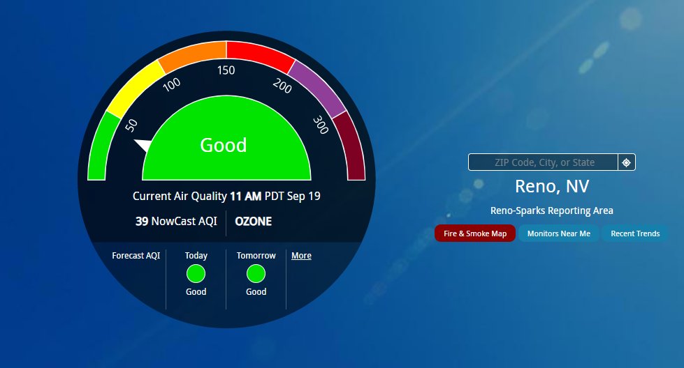 NNPHAQ's tweet photo. We have rescinded the Stage 3 Emergency Episode due to improved air quality. Good air quality is expected the next couple of days for all pollutants for Washoe County. https://t.co/dGH68SyrE1 #MosquitoFire #BeSmokeSmart https://t.co/DI3jb7BYiq