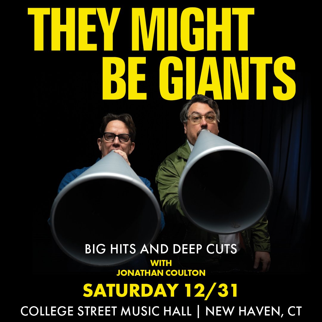 Very excited to open for They Might Be Giants this New Year's Eve in New Haven. If it sells out I will wear a tux. Tickets go on sale Sept 21! bit.ly/3UggXXr