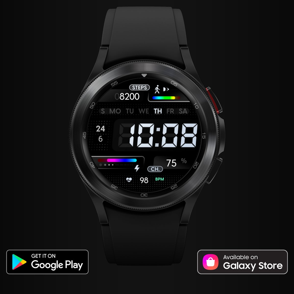 SamsungGearWF's tweet photo. A design for you. 

Galaxy Store -> https://t.co/1RmvuxQJnt
Google Play (WearOS)  -> https://t.co/m15XRD0UzV 

***Note: If Google Play shows a message "Incompatible device", open the link from the internet search engine on PC or mobile and install the watchface from it. *** https://t.co/bhjPPnePVs