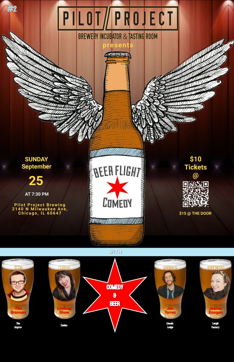 This Sunday 9/25 at @pilotprojectchi! Tickets available at Beerflightpilotproject.eventbrite.com #comedy #standup #logansquare #chicagocomedy #chicagostandup #beer #chicagobeer