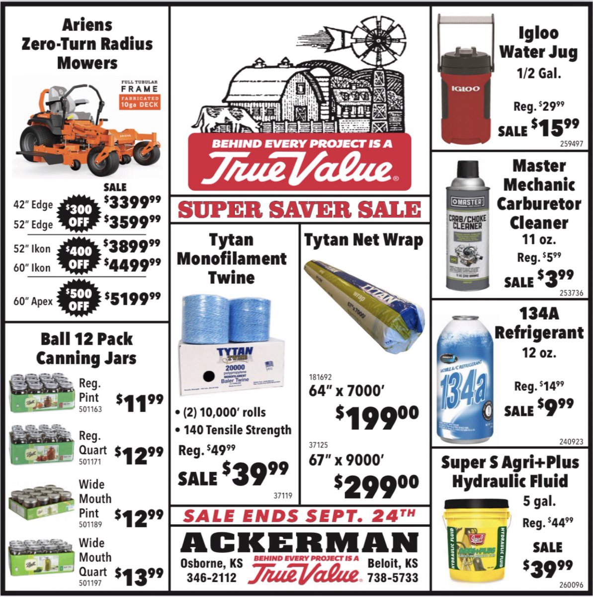 AckermanSupply's tweet photo. Our Super Saver Sale ends this Saturday, Sept 24th! https://t.co/XkH6hpslqO
