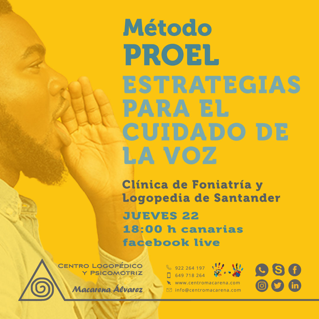 logopediaMA's tweet image. 📢 Este Jueves 22 de Septiembre, a través de Facebook live, conoce el Método PROEL: "Buscando el centro de gravedad ÓPTIMO del Tracto Vocal: la Plataforma Inclinada Regulable” 📢

facebook.com/people/Foniatr…

#metodoproel #proel #voz #logopedia #estrategias
#directos #formacion