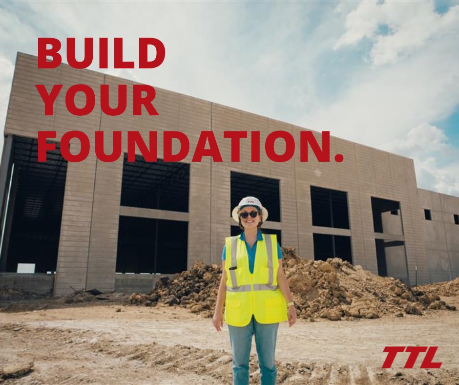 TTLInc's tweet photo. Every good project starts with the foundation, just like every good career. 

We encourage and provide opportunities for growth and advancement alongside the technical training you need to become an expert within your field. 

Build your foundation at TTL. https://t.co/0alW4KsFba