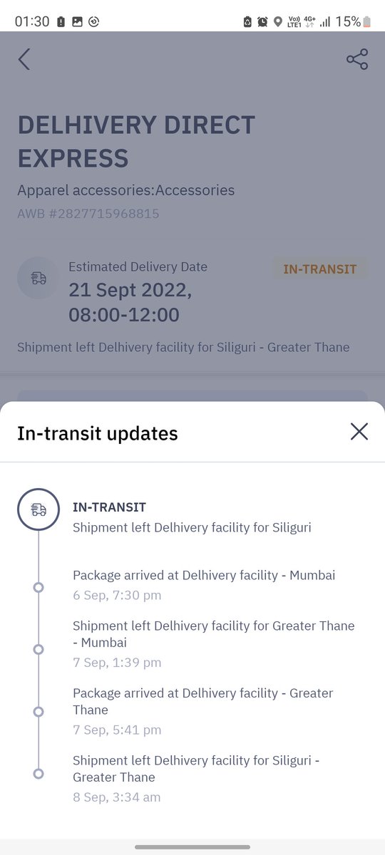chhaparia_naman's tweet photo. So disappointed right now. I sent a parcel via Delhivery around 2 weeks ago and it still hasn't reached the destination. Delhivery customer support doesn't reply to my complaints. It's like you don't even care. Please do something
@delhivery @help_delhivery. Ref No:47120315. https://t.co/NtuoQMSZij