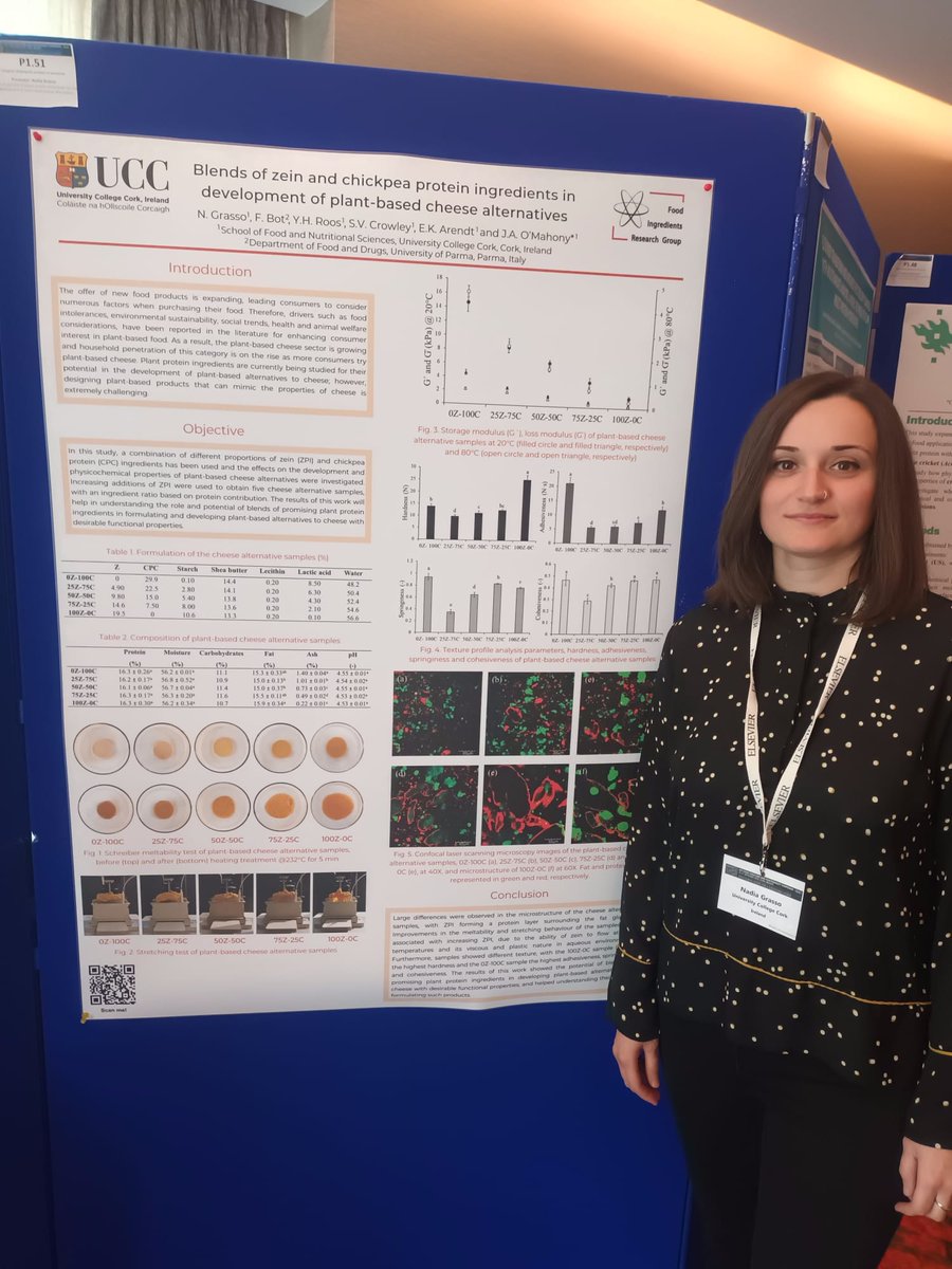 Nadia_Grasso_'s tweet photo. Today, I was happy to attend the very interesting 5th Food Structure and Functionality Symposium with my poster presentation on "Blends of zein and chickpea protein ingredients in development of plant-based cheese alternatives"

#foodstructuresymposium #plantprotein #plantbased https://t.co/42pZc9N81C