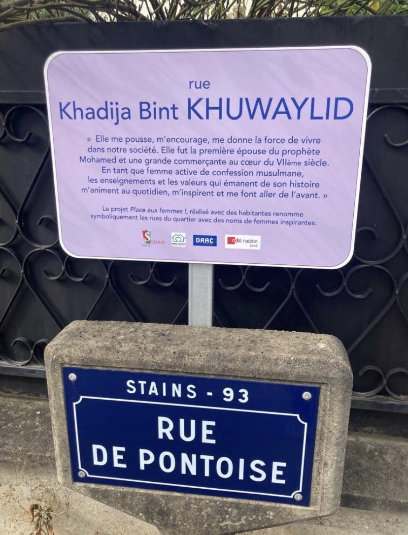 GilbertCollard's tweet photo. A Stains, une rue symboliquement renommée au nom de la femme du prophète Mahomet : on attend les laïcards ! https://t.co/SvXIslxr42