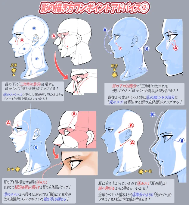 光源の位置によって変わる『顔の影色』

6年間Twitterで毎日アップしてきた
『イラスト講座の保存庫』です👇
https://t.co/UKiQpTPtxd

📝550枚以上の全講座が見放題📝 