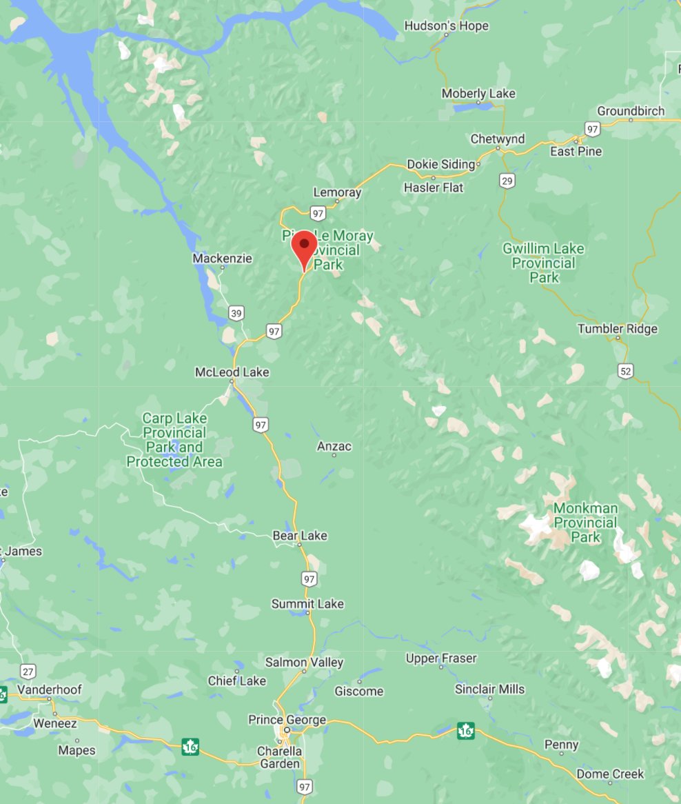 DriveBC's tweet photo. ⚠️#BCHwy97 - report of a vehicle incident near Bijoux Falls.

Watch for First Responders on scene.

#SDMO #SlowDownMoveOver #PrinceGeorgeBC #Chetwynd #ConeZoneBC🦺 https://t.co/SDeCwUhiH9
