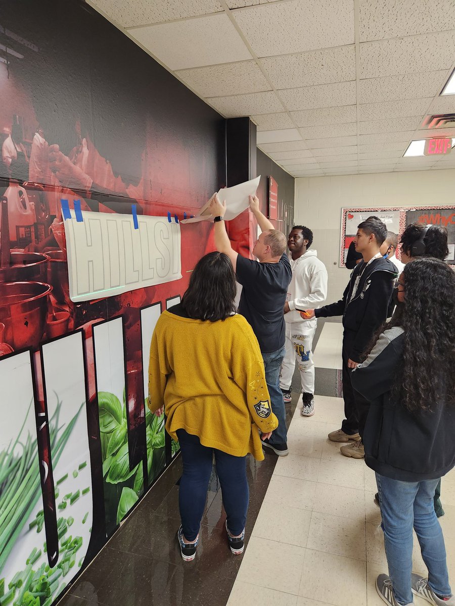 ArtsChhs's tweet photo. Thanks to Mr. Kennedy and his graphic arts students for giving a new look to our culinary wall....#whyCTE #flagship @CHHS_Graphics @WhittShay @LoweTyesha @CTEinCHISD @Sweets4Success https://t.co/ldj9B1oDQr