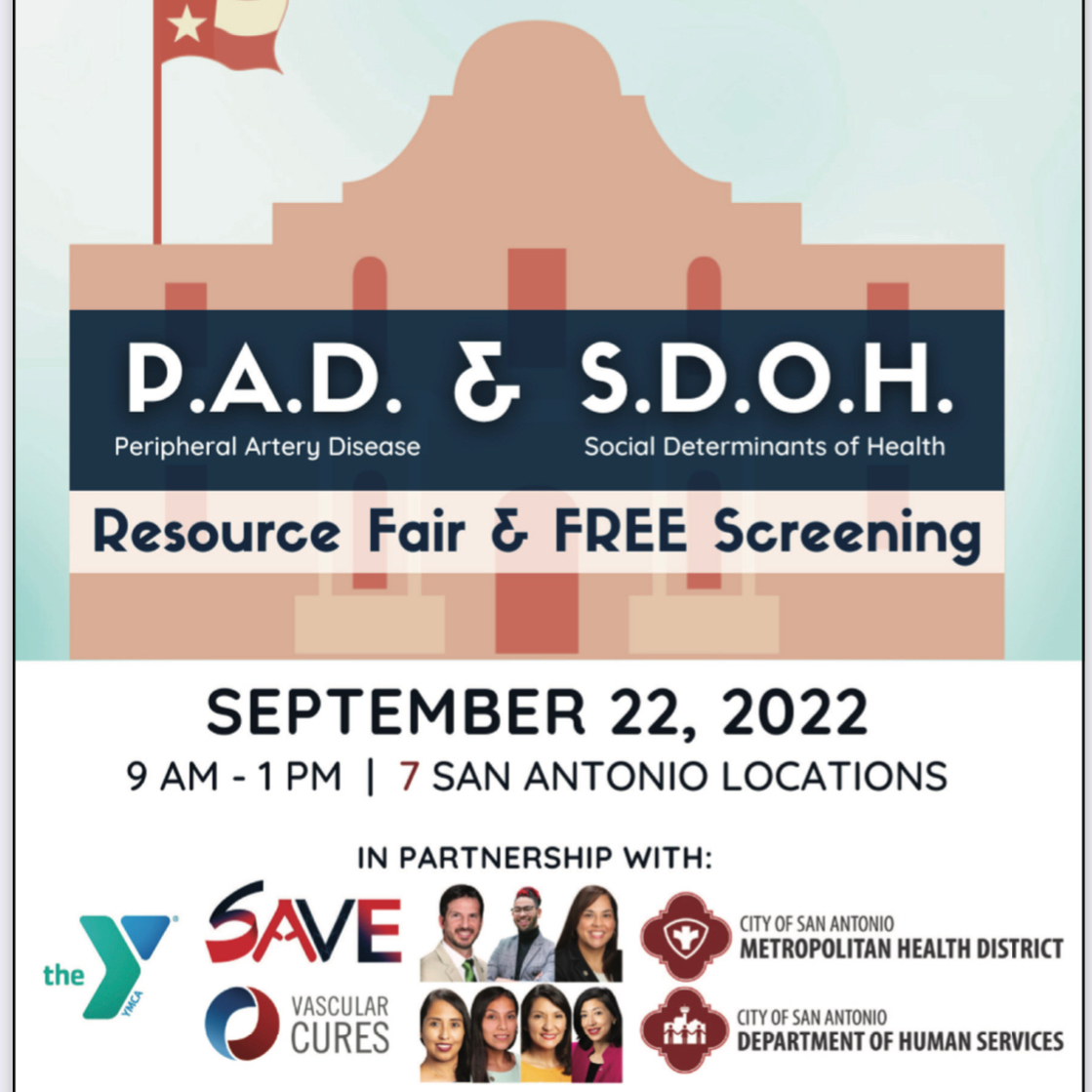 #PADawareness and #SDoH resources come together on Thursday to #SAVElimbsSAVElives at 7 locations across San Antonio! Hope to see you soon! thesaveclinic.com/pad2022