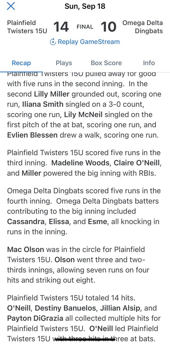 LillyMillCatch's tweet photo. Double header yesterday, great bats and great way to end the weekend!! https://t.co/YXXDBPWXFJ