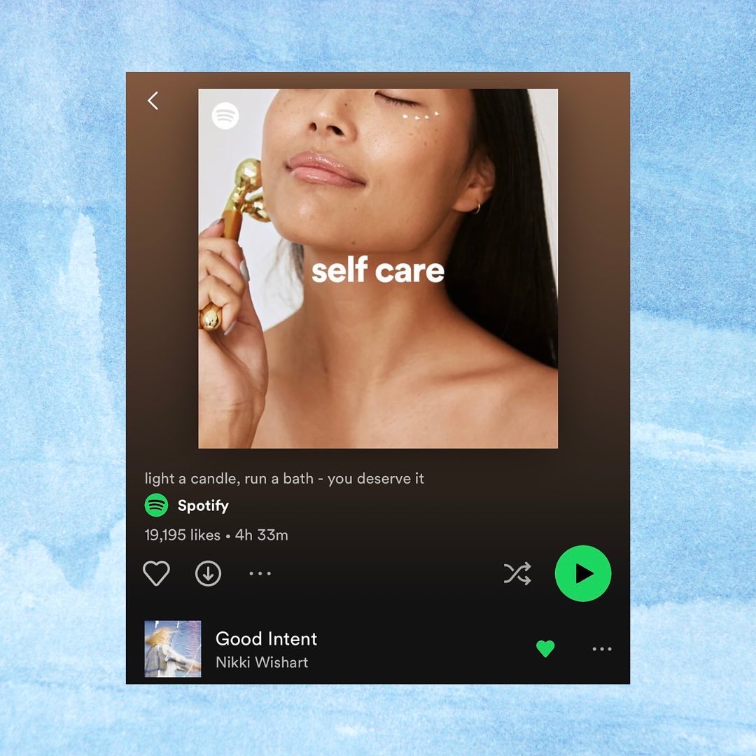 Big thanks to @Spotify for adding Good Intent to self care