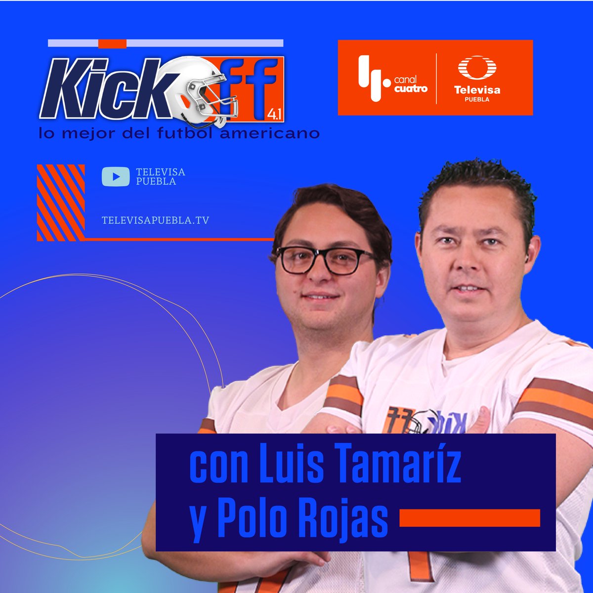 TelevisaPuebla's tweet photo. 🔥 Al aire #KickOff de @TDContacto con @luistamariztv y @polorojas1  🏈 Lo mejor del futbol americano  👊

Sigue el programa 🔴EN VIVO por el Canal 4.1 
▶ YouTube 👉 https://t.co/Z45FAuJt7N https://t.co/CD7xZzfA8S
