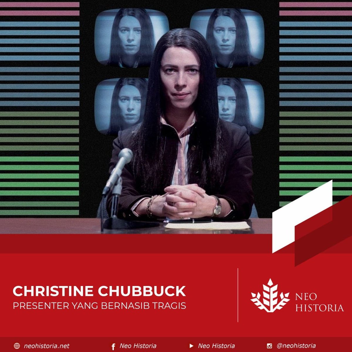 neohistoria_id's tweet photo. Ave Neohistorian!

Christine Chubbuck adalah seorang perempuan kelahiran 24 Agustus 1944 yang bekerja sebagai pewarta berita di saluran WTOG dan WXLT TV. Sebelum menjadi seorang pembawa berita, Christine lebih dulu bekerja sebagai reporter di kantor yang sama. https://t.co/SxneJXu8By