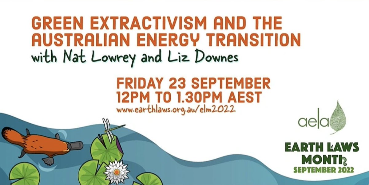 AID_WATCH's tweet image. Join @AID_WATCH @NatalieLowrey and @MRAG2020  Liz Downes @melyantree for a webinar on #GreenExtractivism and the Australian energy transition this Friday as part of the AELA @earthlawsaus month events.humanitix.com/elm-23sept