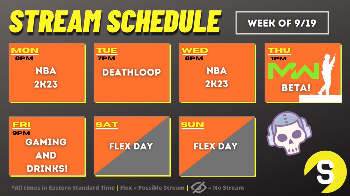 _SquadCast's tweet photo. Squadcast Stream Schedule week of 9/19 🔥🔫💣

Duty and Deathloop time 😎 https://t.co/vzRmLK7eh5