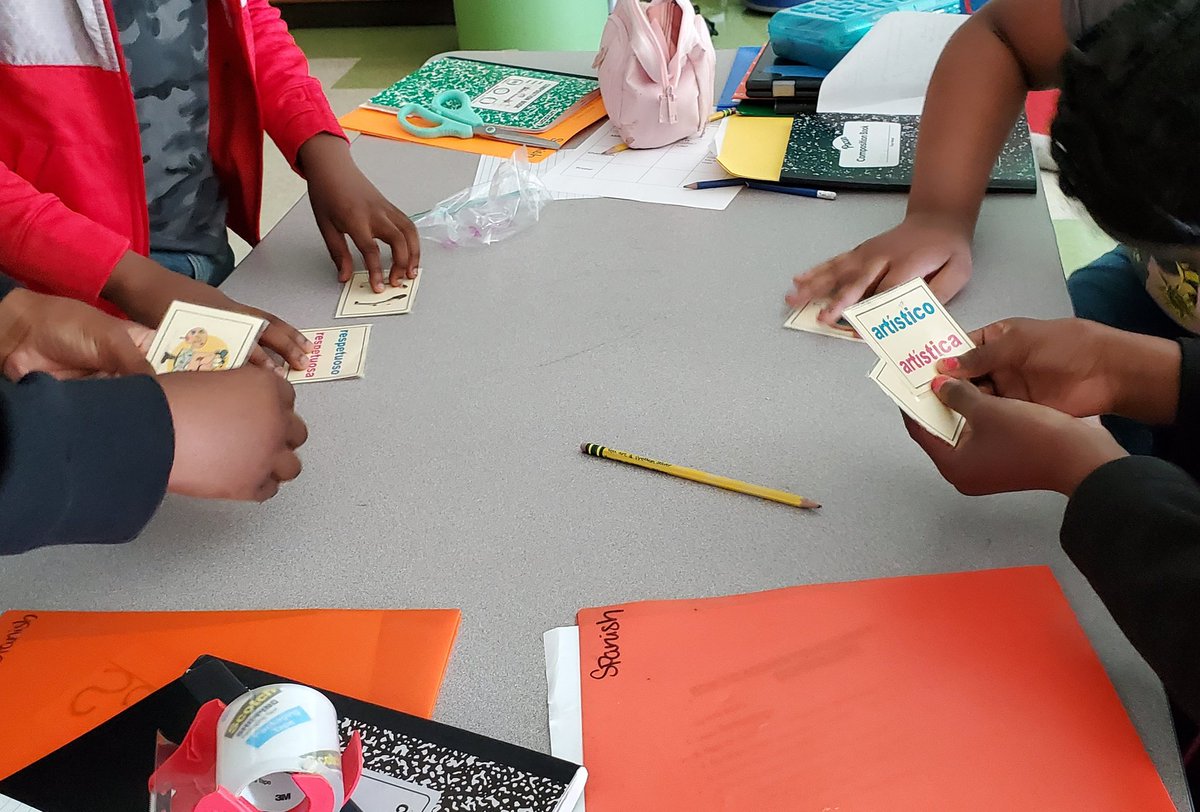 SraChupnick's tweet photo. Ms. Rigney's Gr5 class @LyonsMill played a game to review self descriptions in Spanish using external & internal traits: ELA connections! @BcpsPassport @OWLteamBCPS #TodosAdelante @BCPS_Sup @bcpstv #MarylandSealOfBiliteracy #CrossCurricularLessons #CollegeAndCareerReady https://t.co/L8XYMCmcRH