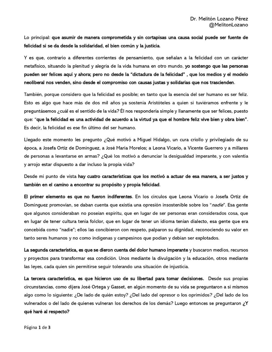 MelitonLozano's tweet photo. Sobre el reciente festejo nacional #16deSeptiembre día de la #IndependenciaDeMexico les comparto una reflexión para la acción; hoy que la #CuartaTransformación hace patente en todo el pueblo de #México, una  verdadera revolución de las conciencias 

¡Excelente inicio de semana! https://t.co/RlS8wwIaHb